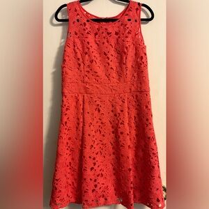 Jessica Simpson - Vibrant Coral Lace A-Line Dress (EUC)